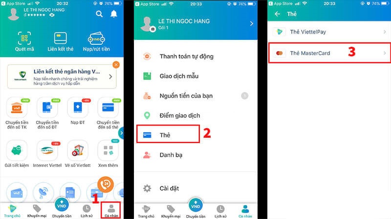 Tạo thẻ mastercard ảo trên ViettlePay