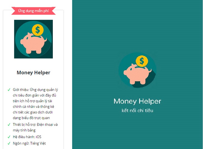 Ứng dụng Money Helper dành cho người mới bắt đầu quản lý chi tiêu cá nhân và gia đình