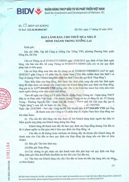 Chứng thư bảo lãnh