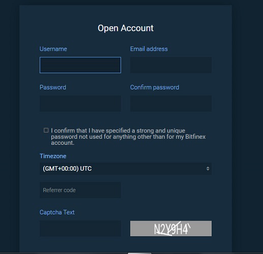 Đăng ký tài khoản Bitfinex