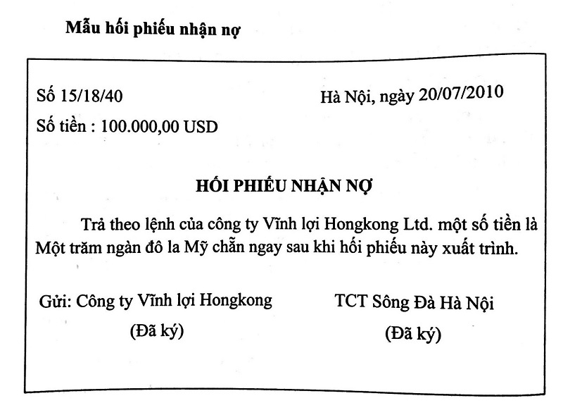 Hối phiếu nhận nợ