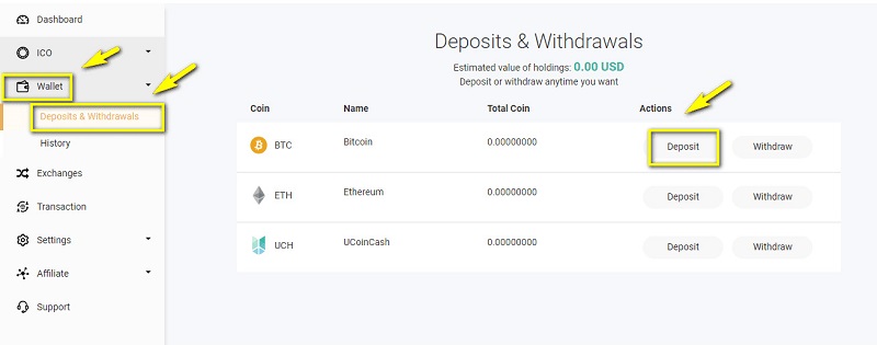 Nạp tiền Ucoin Cash