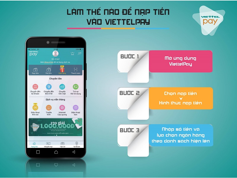 Nạp tiền vào ViettelPay đơn giản và nhanh chóng