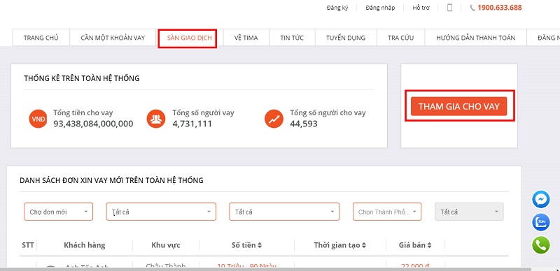 Tham gia cho vay tiền Tima như thế nào?