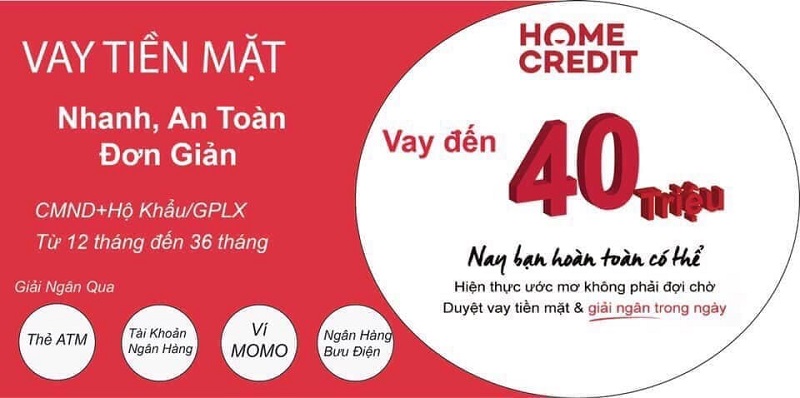 Vay tiền bằng sổ hộ khẩu tại Home Credit