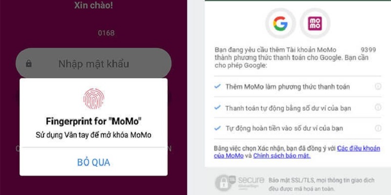 Hoàn thành việc liên kết và nạp tiền trên momo