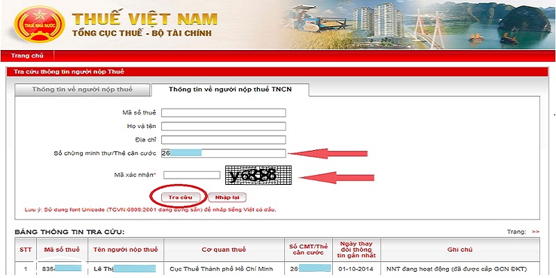 Kết quả sau khi tra chứng minh nhân dân online