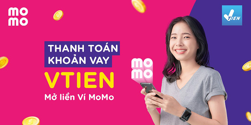 Thanh toán khoản vay miễn phí từ Vtien qua ứng dụng ví Momo