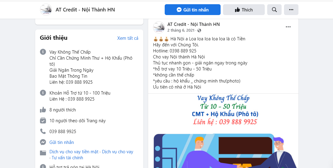 Fanpage của AT Credit