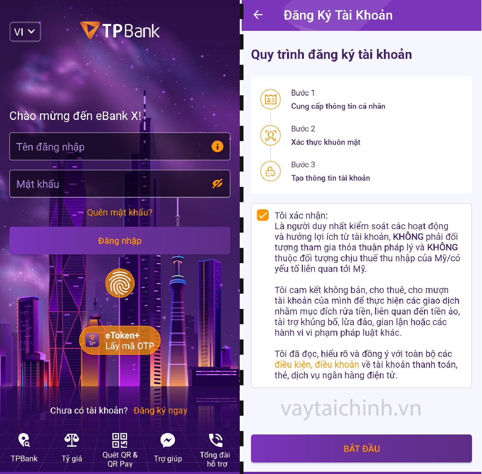 Tải App và đăng ký tài khoản TPBank