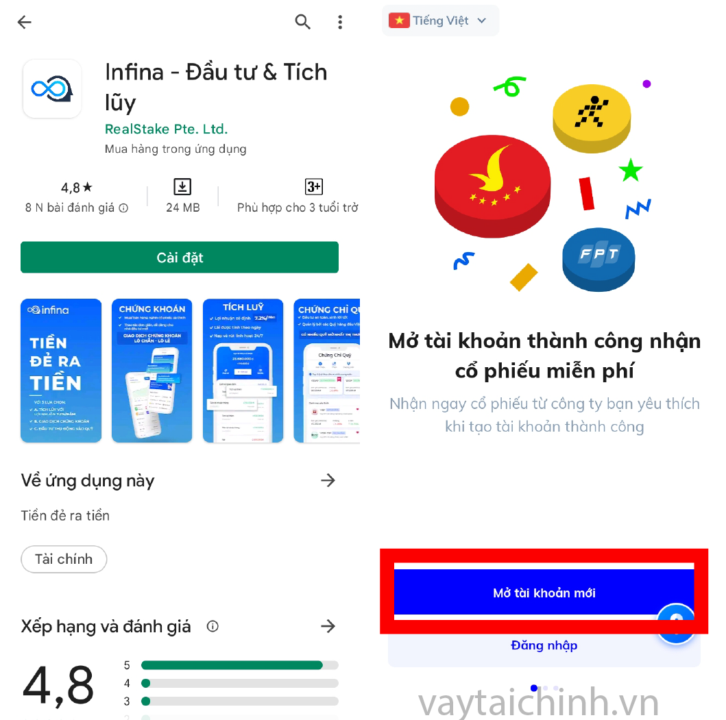 Tải app Infina trên iOS và Android