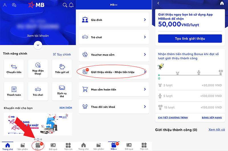 Chương trình giới thiệu nhiều-nhận tiền triệu của MB Bank